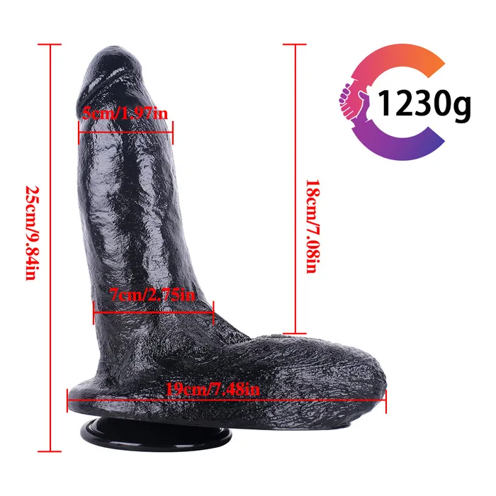 Female Sex Toys MD MD 984 Super Giant Realistic Dildo with Large Base Black