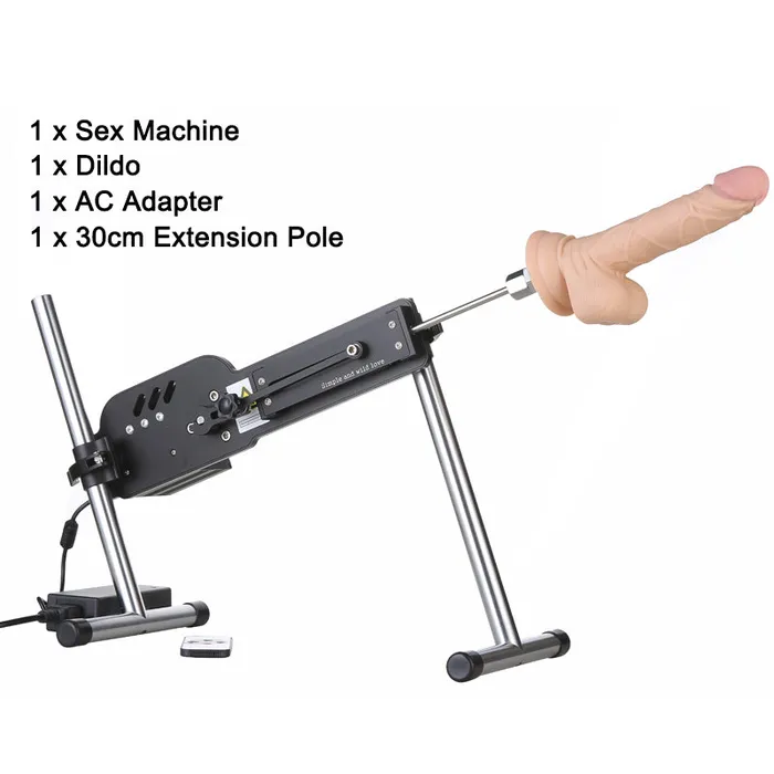 Female Sex Toys SexyPlay Giant Remote Control Sex Machine Kit with Realistic Dildo 30cm Extension Pole