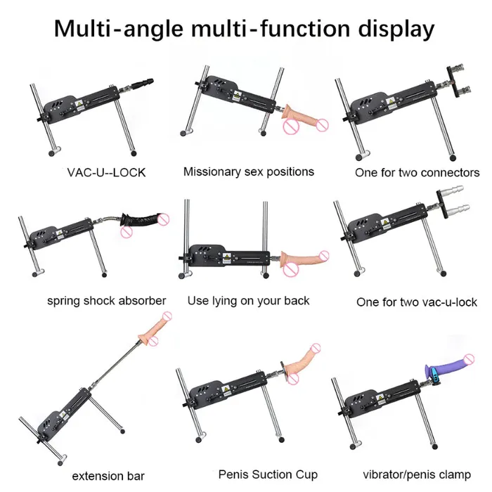 Female Sex Toys SexyPlay Giant Remote Control Sex Machine Kit with Realistic Dildo 30cm Extension Pole