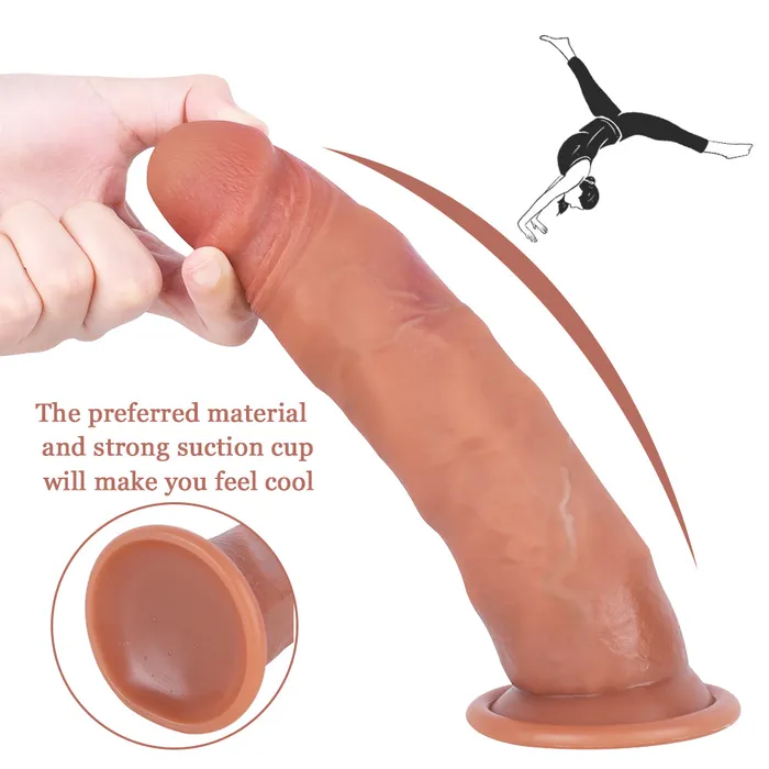 MD Female Sex Toys MD 807 Dual Layer Sliding Skin Silicone Realistic Dildo