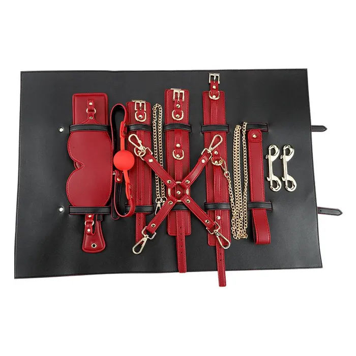 RYSC Couples RY BDSM Luxury Fetish Restraint Bondage Kit 6 Pcs Red with Bag