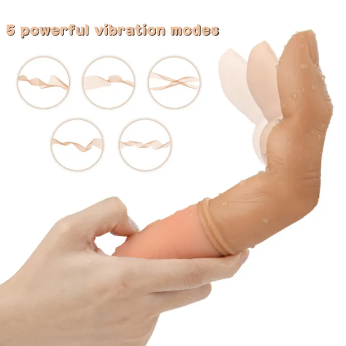 SexyPlay Female Sex Toys KATO Realistic Finger Dildo AutoHeating GSpot Vibrator