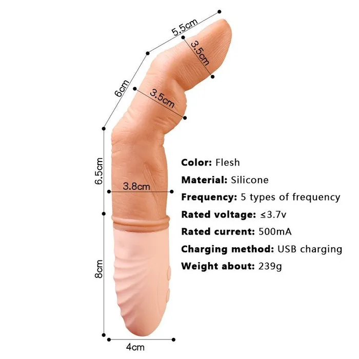 SexyPlay Female Sex Toys KATO Realistic Finger Dildo AutoHeating GSpot Vibrator